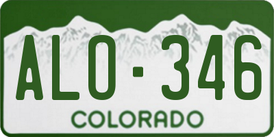 CO license plate ALO346