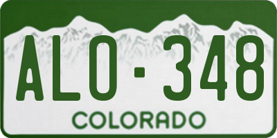 CO license plate ALO348