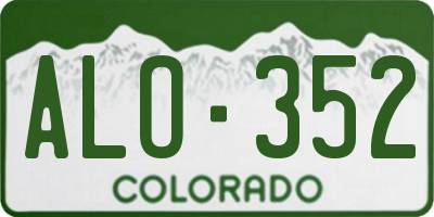 CO license plate ALO352