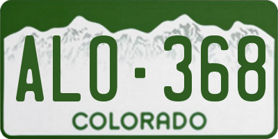 CO license plate ALO368