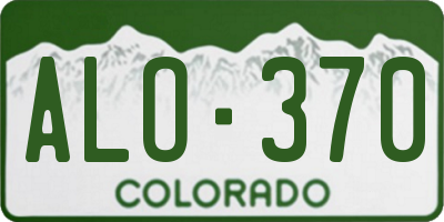 CO license plate ALO370