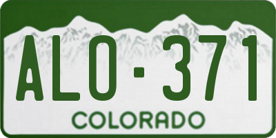 CO license plate ALO371
