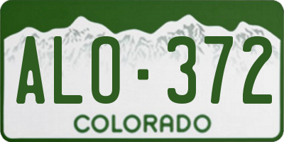 CO license plate ALO372