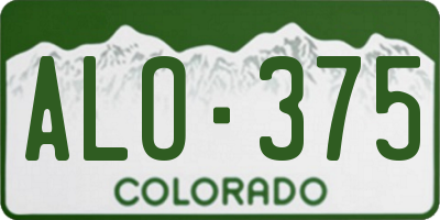 CO license plate ALO375