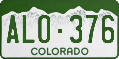 CO license plate ALO376