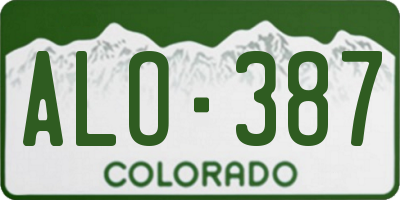 CO license plate ALO387