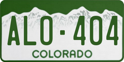 CO license plate ALO404