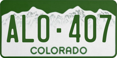 CO license plate ALO407