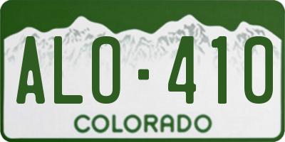 CO license plate ALO410