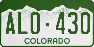 CO license plate ALO430