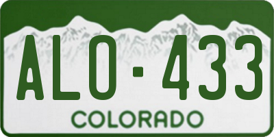 CO license plate ALO433