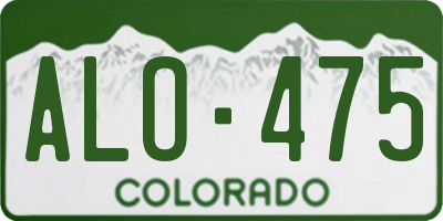 CO license plate ALO475