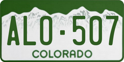CO license plate ALO507