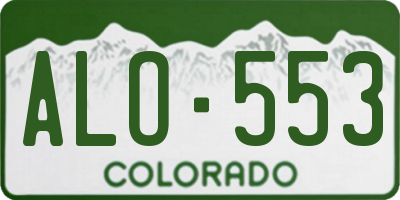 CO license plate ALO553