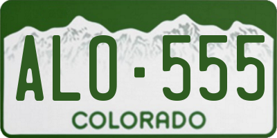 CO license plate ALO555