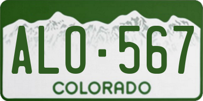 CO license plate ALO567