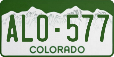 CO license plate ALO577