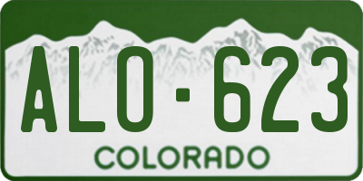 CO license plate ALO623