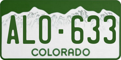 CO license plate ALO633