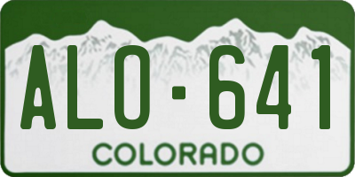 CO license plate ALO641