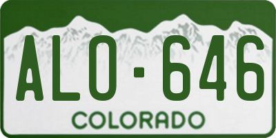 CO license plate ALO646