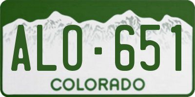 CO license plate ALO651