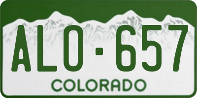 CO license plate ALO657