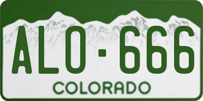 CO license plate ALO666