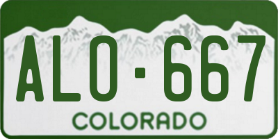 CO license plate ALO667