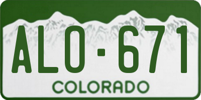 CO license plate ALO671