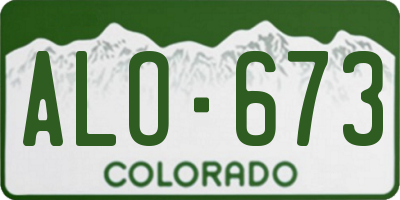 CO license plate ALO673