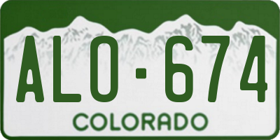 CO license plate ALO674