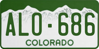 CO license plate ALO686