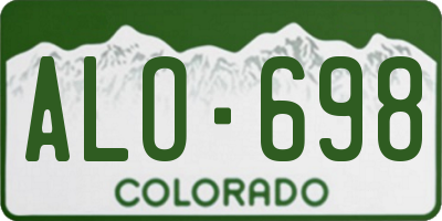 CO license plate ALO698