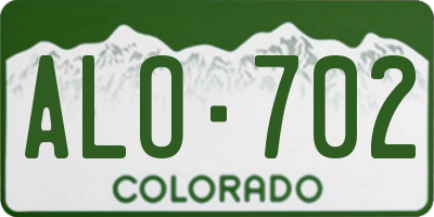 CO license plate ALO702