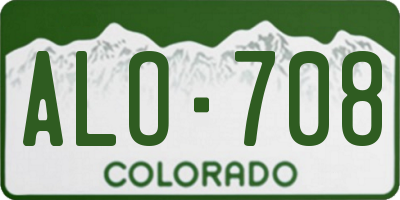 CO license plate ALO708