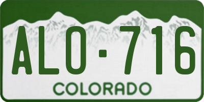 CO license plate ALO716