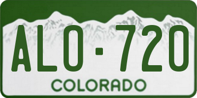 CO license plate ALO720