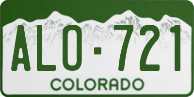 CO license plate ALO721