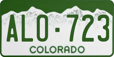 CO license plate ALO723