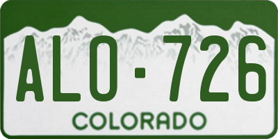 CO license plate ALO726
