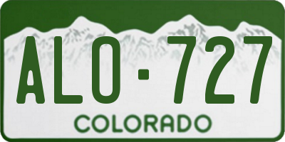 CO license plate ALO727