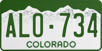 CO license plate ALO734