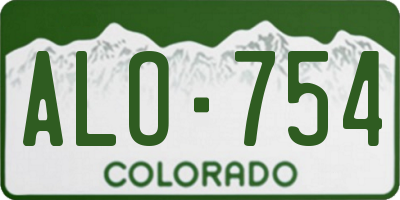 CO license plate ALO754
