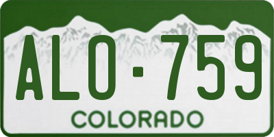 CO license plate ALO759