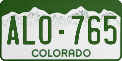 CO license plate ALO765