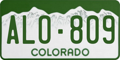 CO license plate ALO809