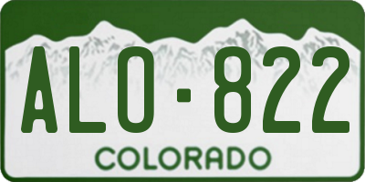 CO license plate ALO822