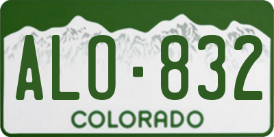 CO license plate ALO832
