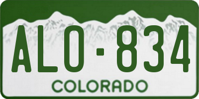 CO license plate ALO834